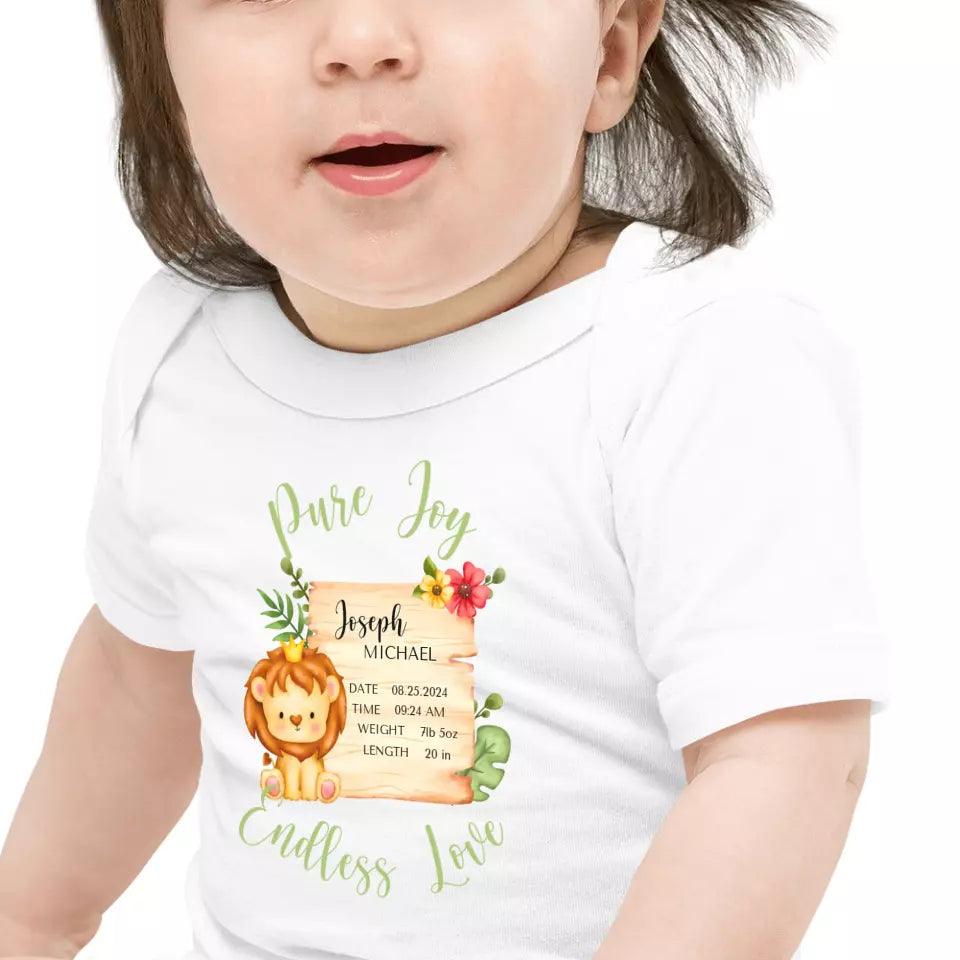 Custom Cute Lion Safari Baby Announcement T-Shirt - ART-TSH049 - ARTFULANE