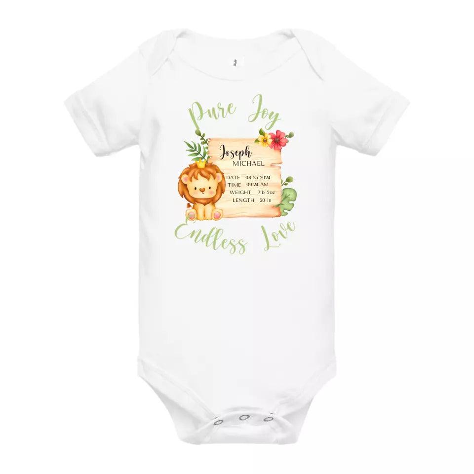 Custom Cute Lion Safari Baby Announcement T-Shirt - ART-TSH049 - ARTFULANE