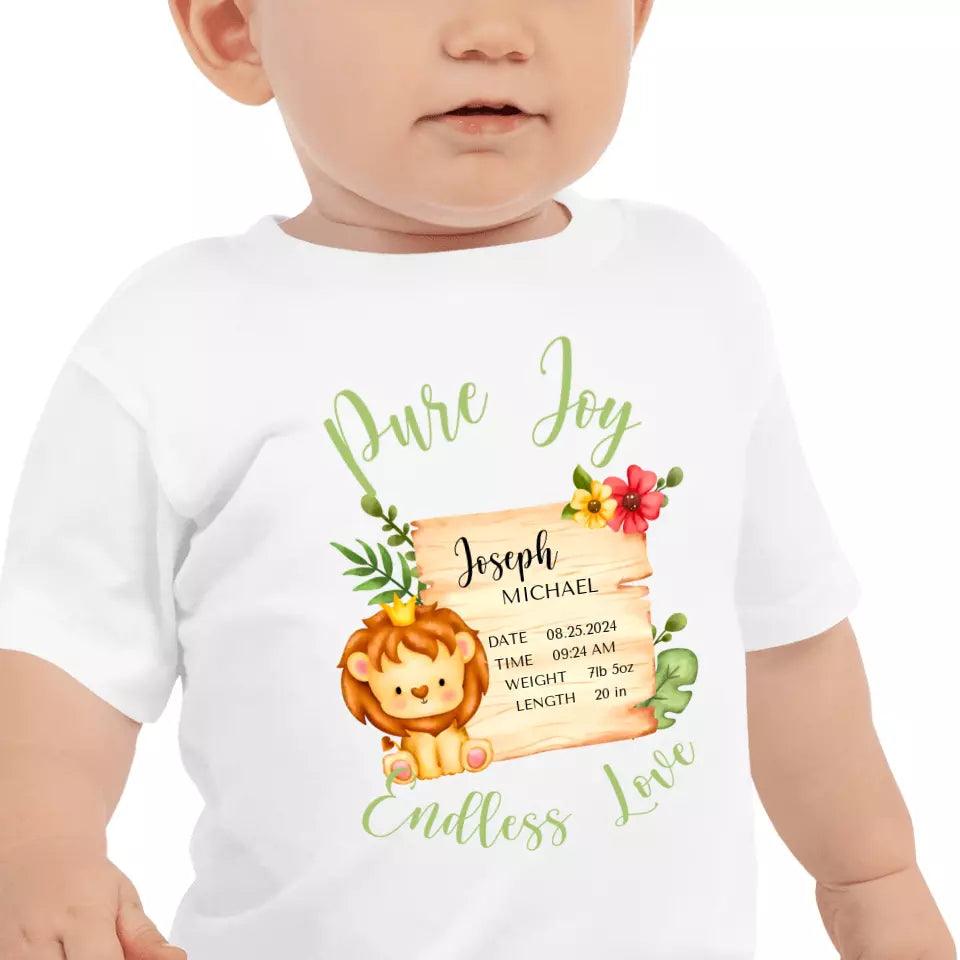 Custom Cute Lion Safari Baby Announcement T-Shirt - ART-TSH049 - ARTFULANE