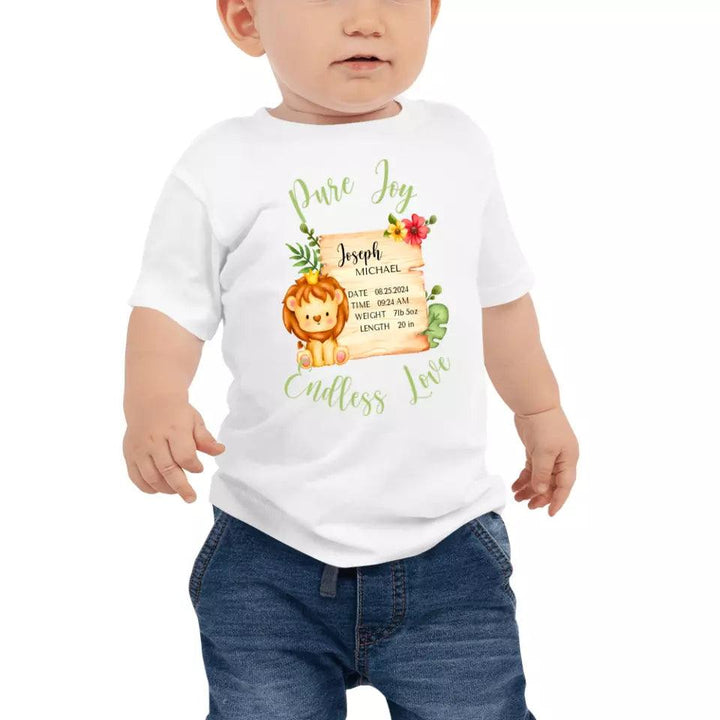 Custom Cute Lion Safari Baby Announcement T-Shirt - ART-TSH049 - ARTFULANE