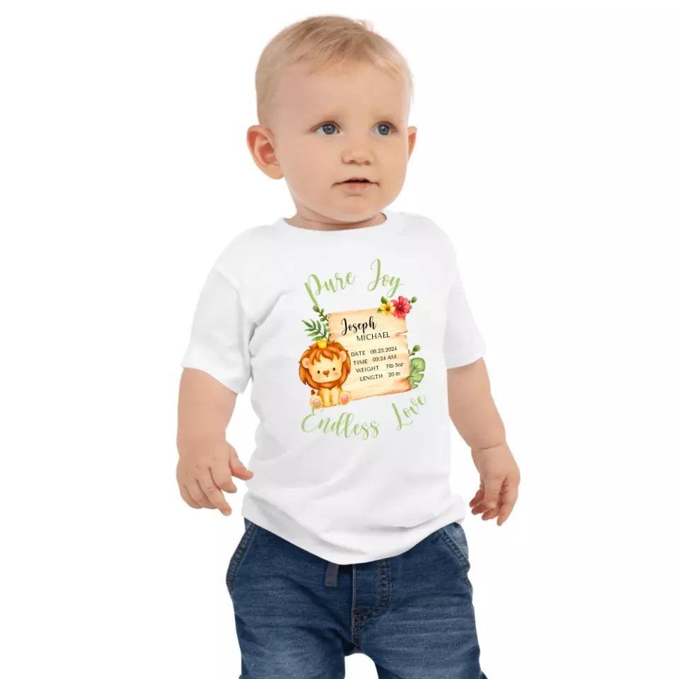 Custom Cute Lion Safari Baby Announcement T-Shirt - ART-TSH049 - ARTFULANE