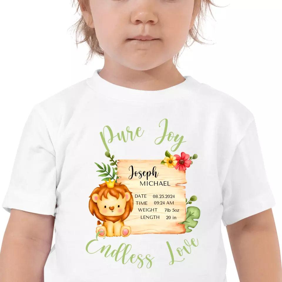 Custom Cute Lion Safari Baby Announcement T-Shirt - ART-TSH049 - ARTFULANE