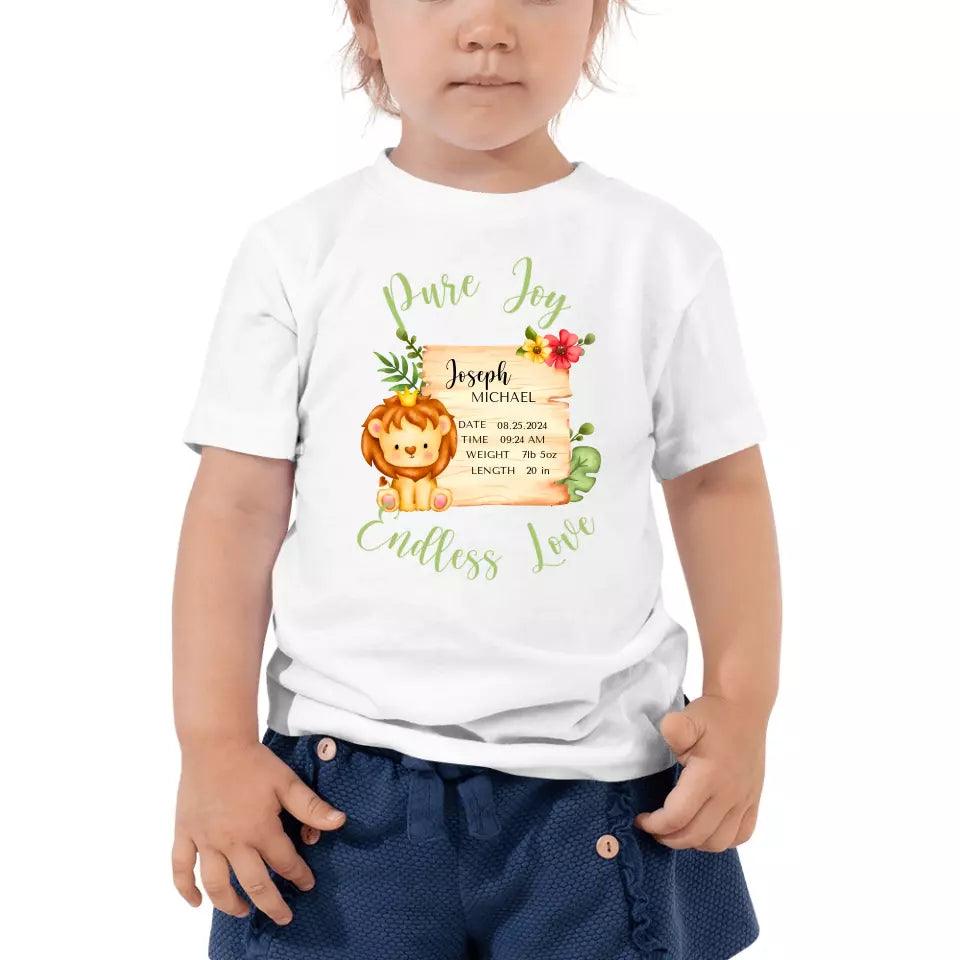 Custom Cute Lion Safari Baby Announcement T-Shirt - ART-TSH049 - ARTFULANE