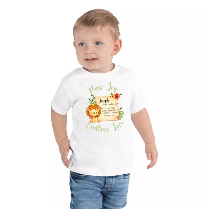 Custom Cute Lion Safari Baby Announcement T-Shirt - ART-TSH049 - ARTFULANE