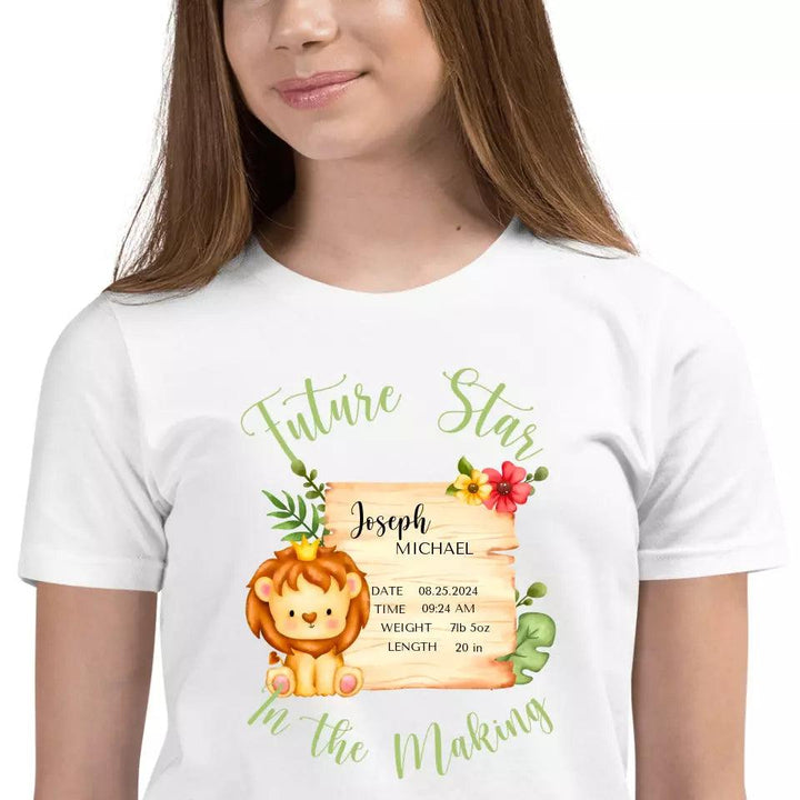 Custom Cute Lion Safari Baby Announcement T-Shirt - ART-TSH049 - ARTFULANE