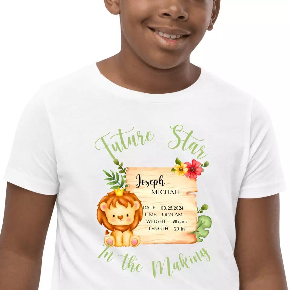 Custom Cute Lion Safari Baby Announcement T-Shirt - ART-TSH049 - ARTFULANE