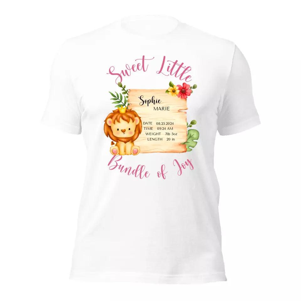 Custom Cute Lion Safari Baby Announcement T-Shirt - ART-TSH049 - ARTFULANE