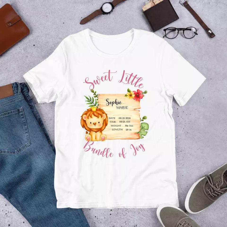 Custom Cute Lion Safari Baby Announcement T-Shirt - ART-TSH049 - ARTFULANE