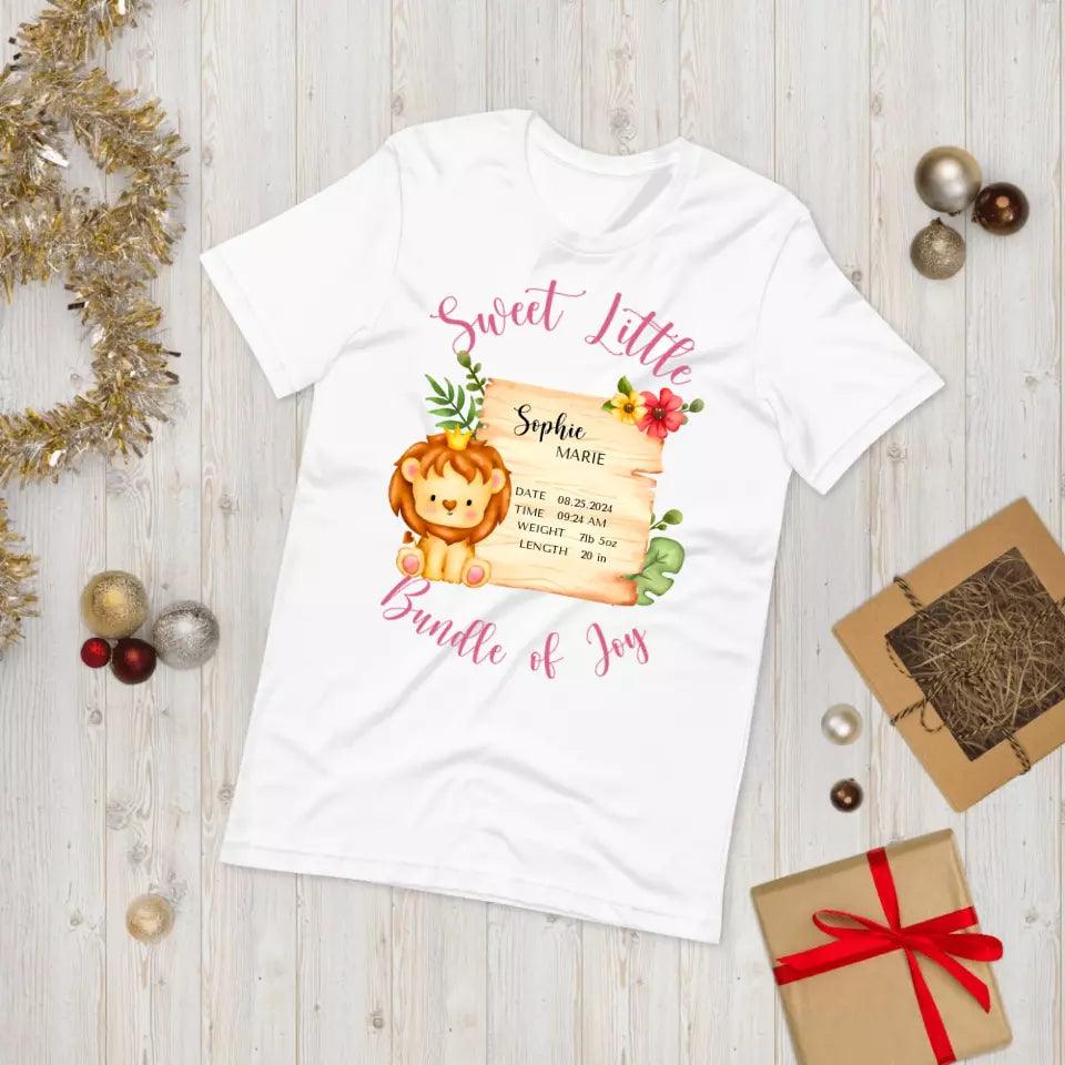 Custom Cute Lion Safari Baby Announcement T-Shirt - ART-TSH049 - ARTFULANE