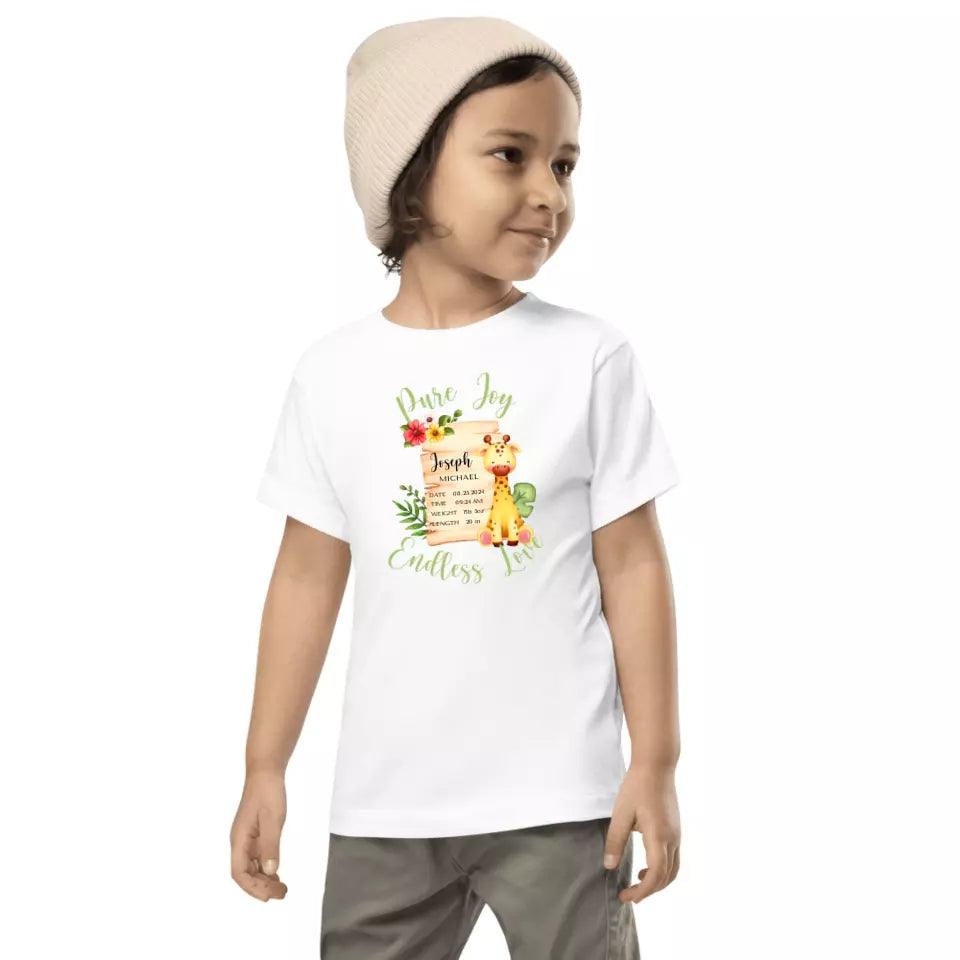 Custom Cute Giraffe Safari Baby Announcement T-Shirt - ART-TSH050 - ARTFULANE