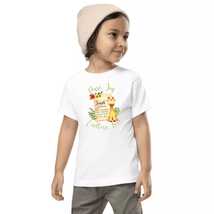 Custom Cute Giraffe Safari Baby Announcement T-Shirt - ART-TSH050 - ARTFULANE