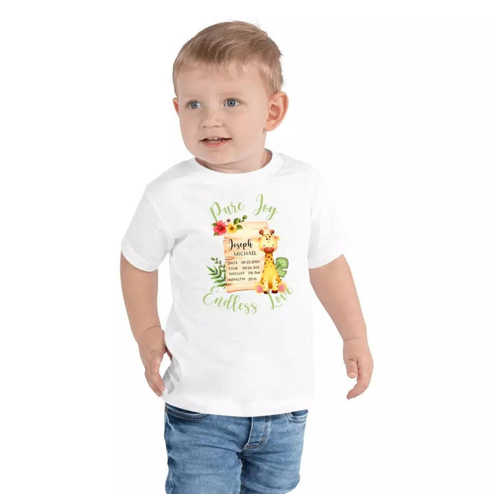 Custom Cute Giraffe Safari Baby Announcement T-Shirt - ART-TSH050 - ARTFULANE