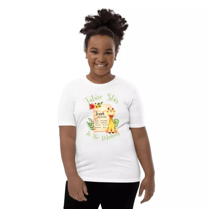 Custom Cute Giraffe Safari Baby Announcement T-Shirt - ART-TSH050 - ARTFULANE