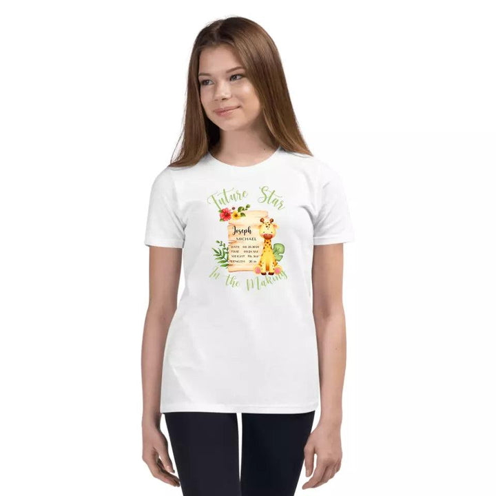 Custom Cute Giraffe Safari Baby Announcement T-Shirt - ART-TSH050 - ARTFULANE