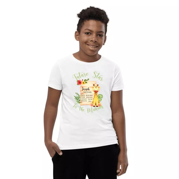 Custom Cute Giraffe Safari Baby Announcement T-Shirt - ART-TSH050 - ARTFULANE