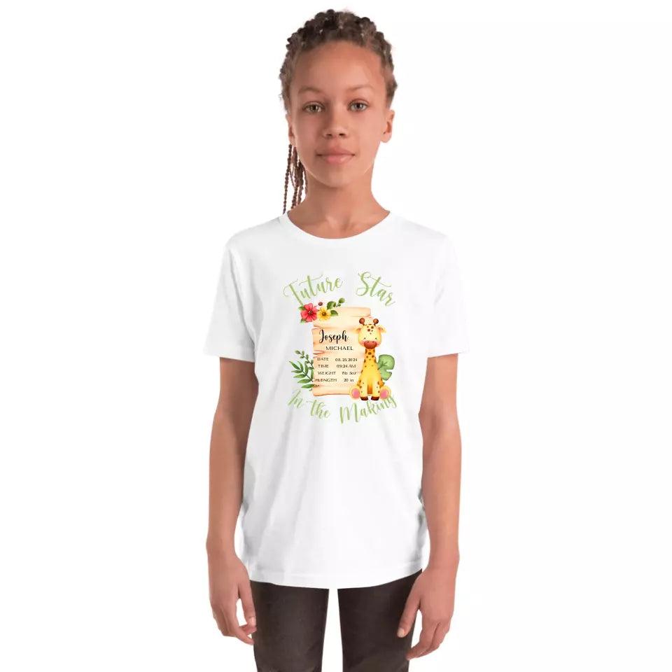 Custom Cute Giraffe Safari Baby Announcement T-Shirt - ART-TSH050 - ARTFULANE