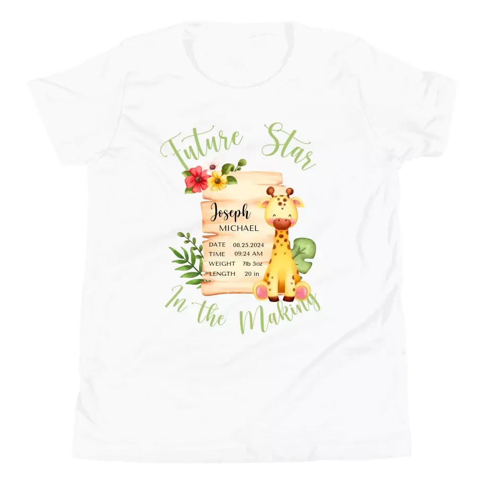 Custom Cute Giraffe Safari Baby Announcement T-Shirt - ART-TSH050 - ARTFULANE