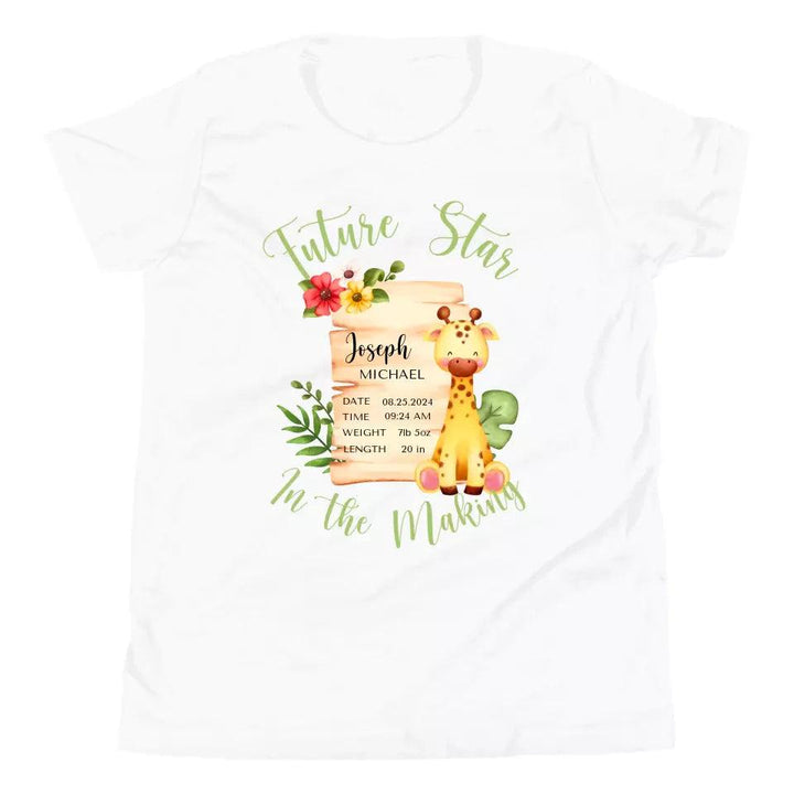 Custom Cute Giraffe Safari Baby Announcement T-Shirt - ART-TSH050 - ARTFULANE