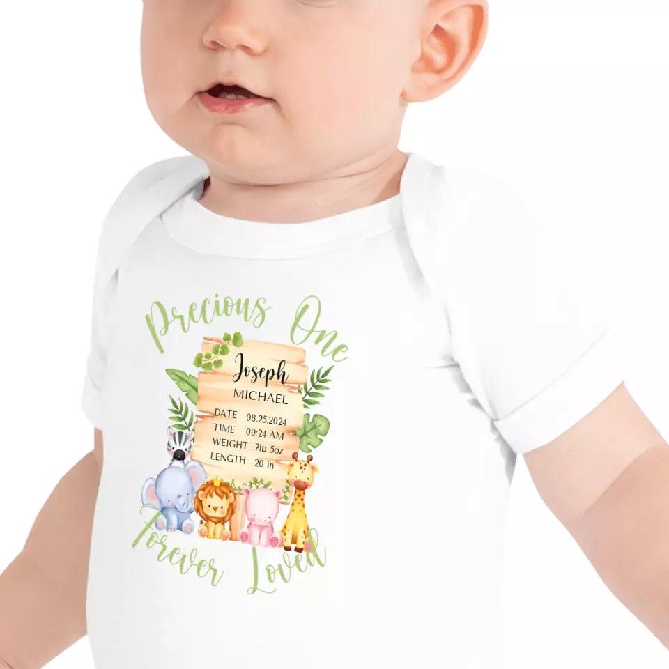 Custom Cute Safari Animals Baby Announcement T-Shirt - ART-TSH051 - ARTFULANE