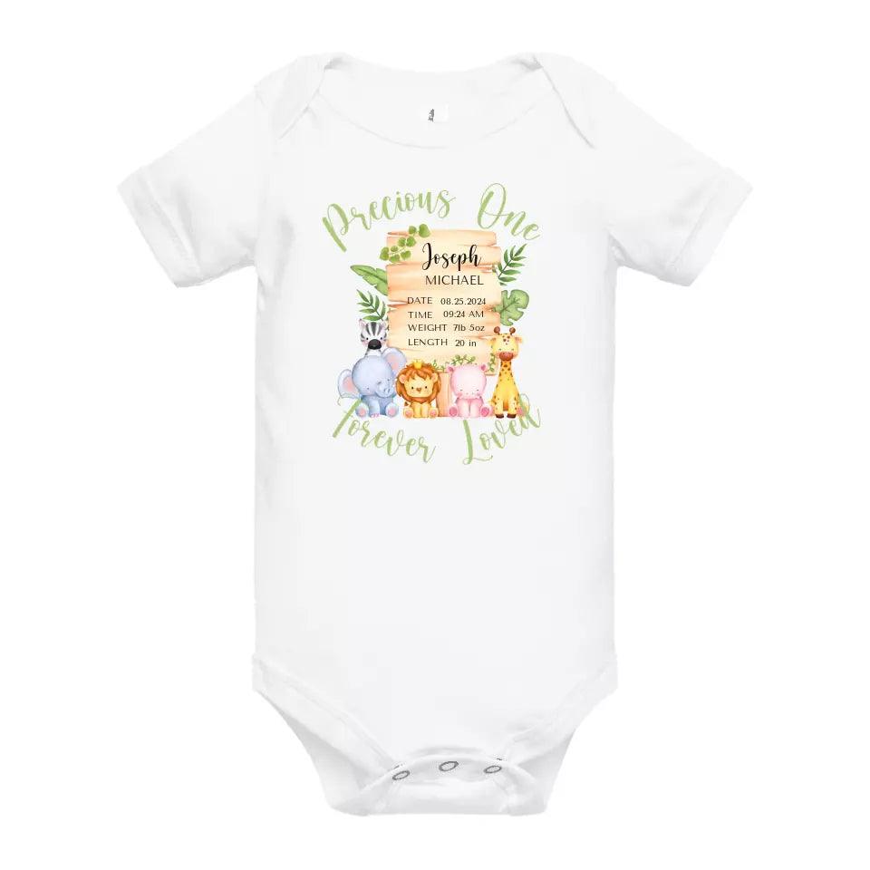 Custom Cute Safari Animals Baby Announcement T-Shirt - ART-TSH051 - ARTFULANE