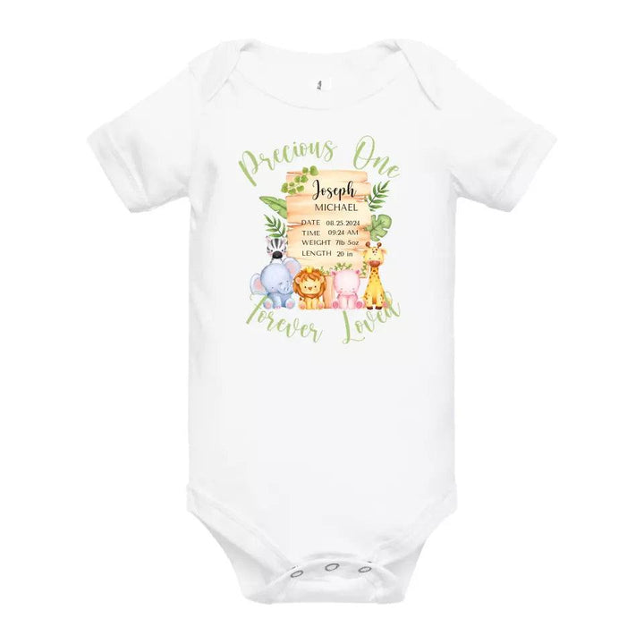 Custom Cute Safari Animals Baby Announcement T-Shirt - ART-TSH051 - ARTFULANE