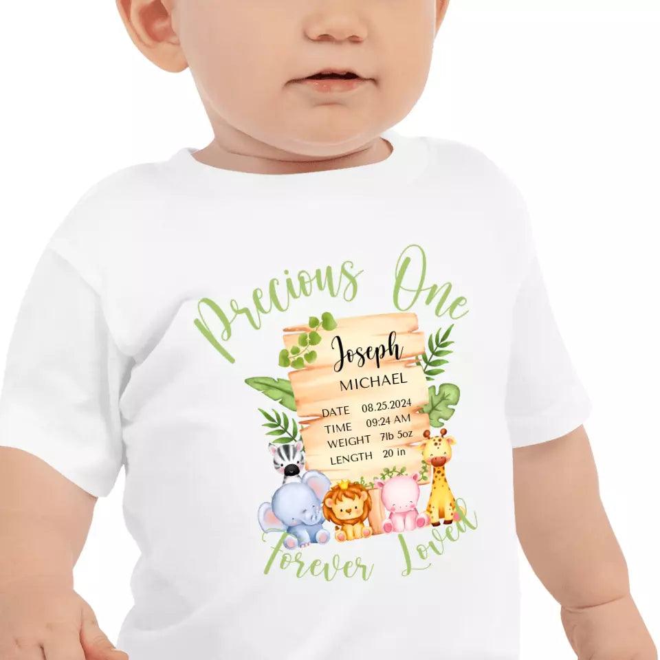 Custom Cute Safari Animals Baby Announcement T-Shirt - ART-TSH051 - ARTFULANE