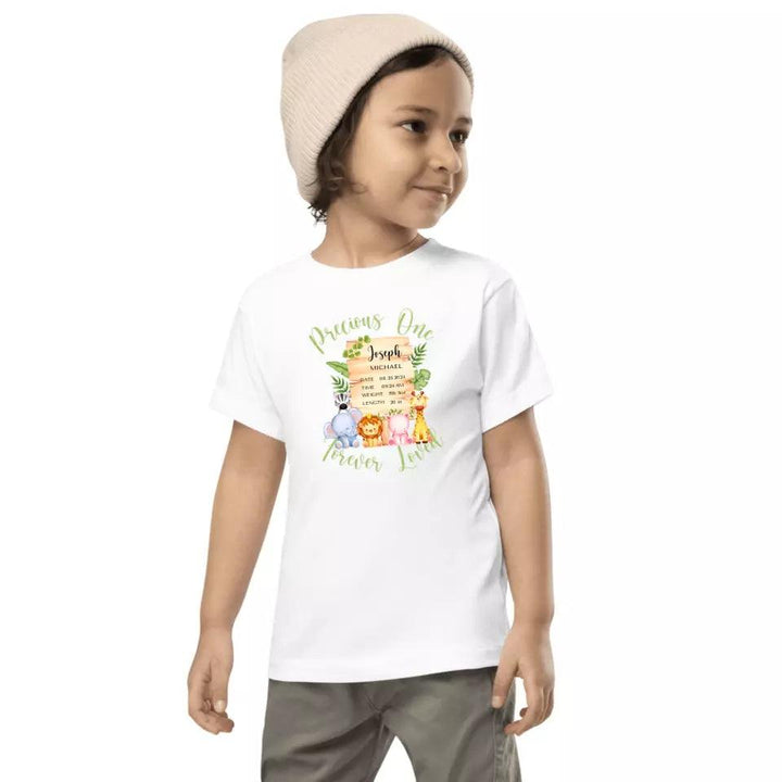 Custom Cute Safari Animals Baby Announcement T-Shirt - ART-TSH051 - ARTFULANE