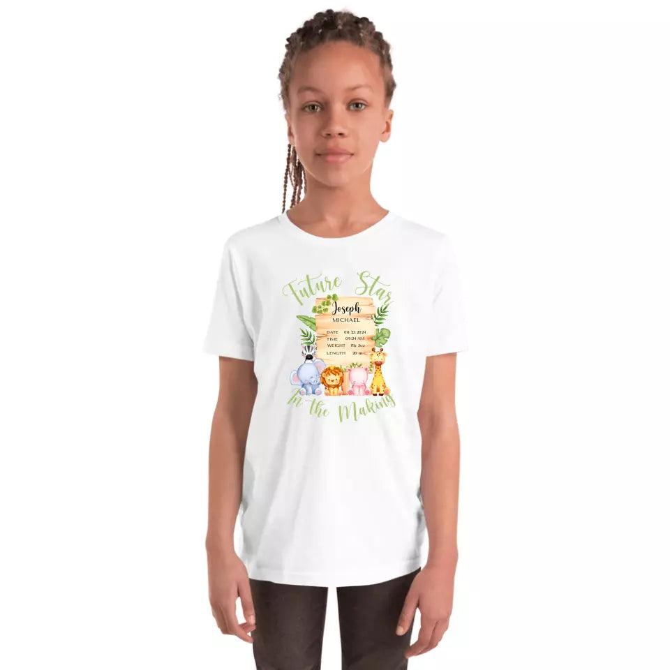 Custom Cute Safari Animals Baby Announcement T-Shirt - ART-TSH051 - ARTFULANE