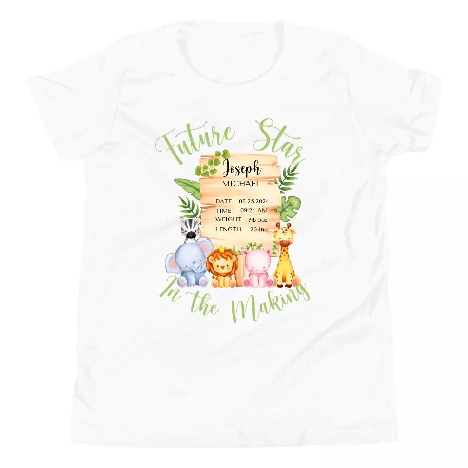 Custom Cute Safari Animals Baby Announcement T-Shirt - ART-TSH051 - ARTFULANE