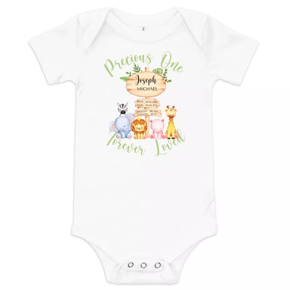 Custom Cute Safari Animals Baby Announcement T-Shirt - ART-TSH052 - ARTFULANE