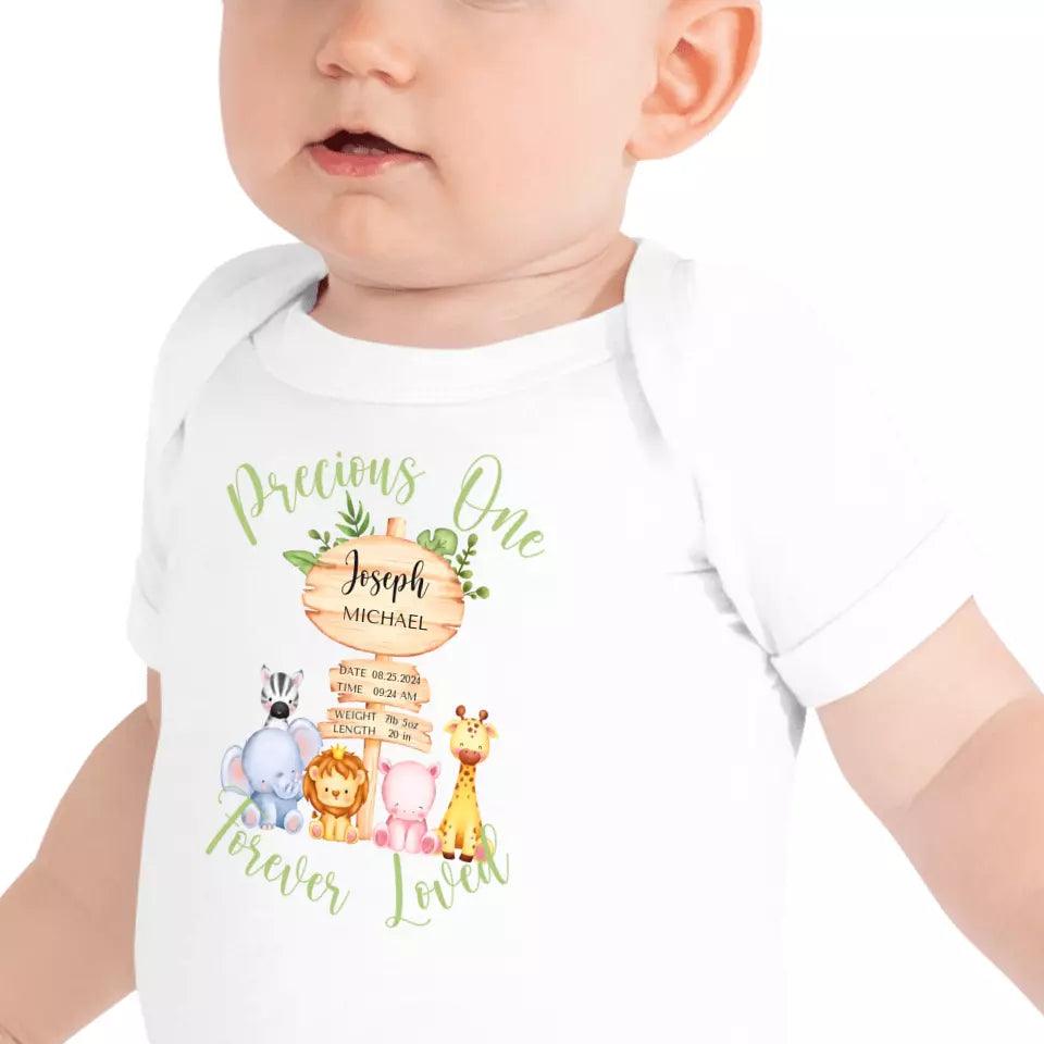 Custom Cute Safari Animals Baby Announcement T-Shirt - ART-TSH052 - ARTFULANE