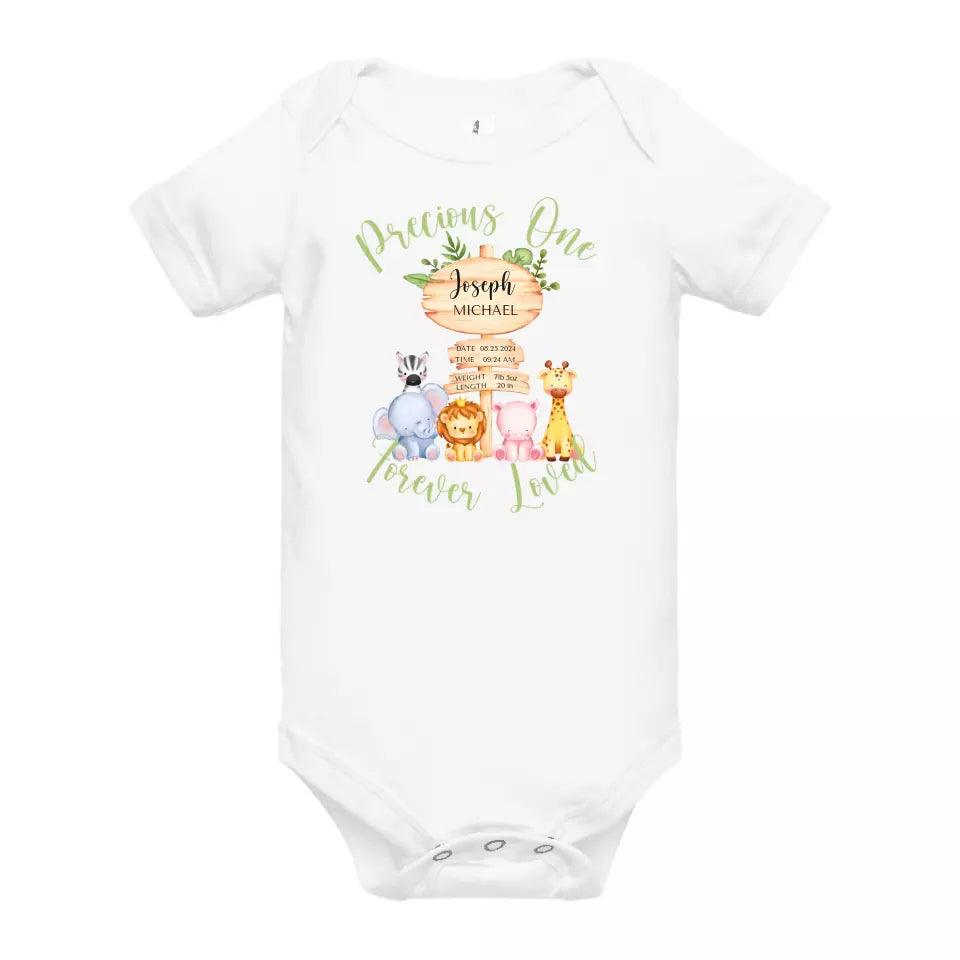 Custom Cute Safari Animals Baby Announcement T-Shirt - ART-TSH052 - ARTFULANE