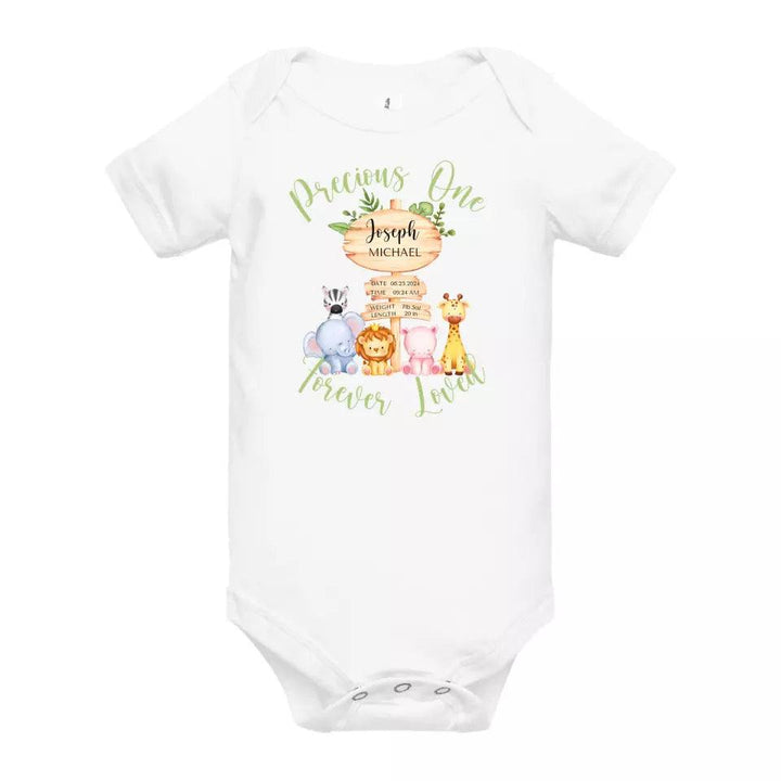 Custom Cute Safari Animals Baby Announcement T-Shirt - ART-TSH052 - ARTFULANE