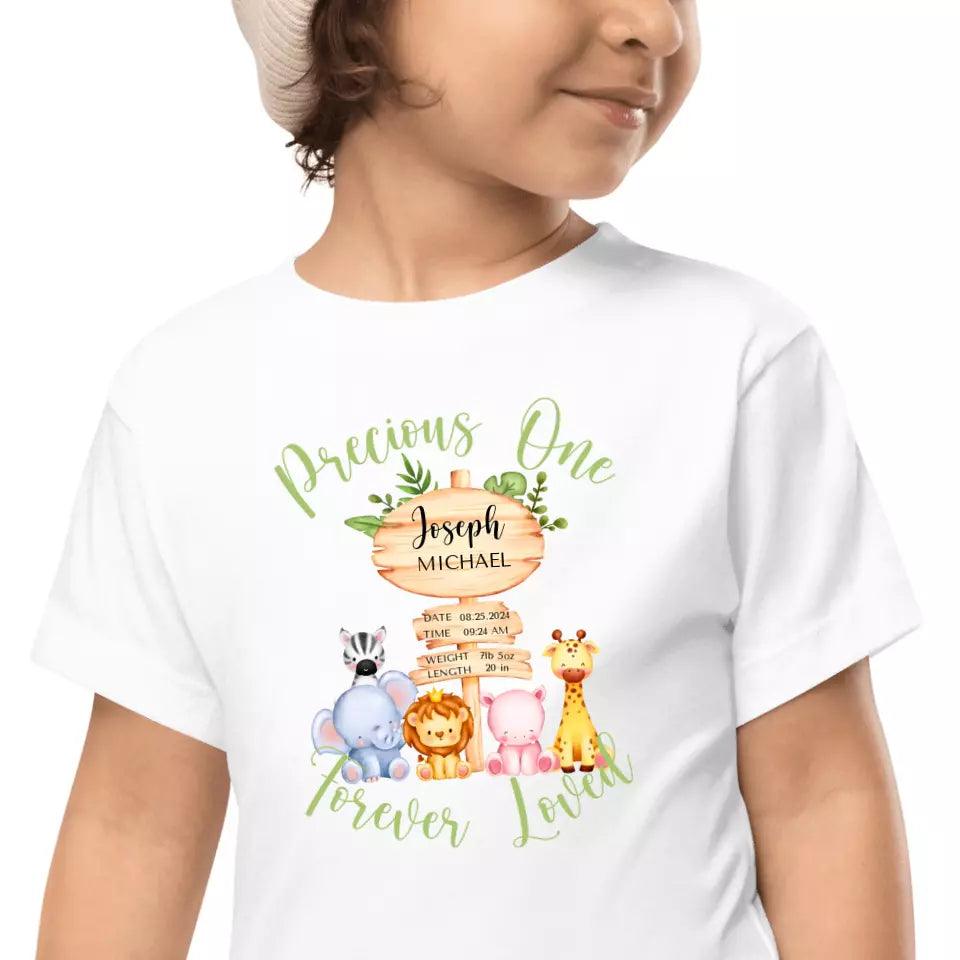 Custom Cute Safari Animals Baby Announcement T-Shirt - ART-TSH052 - ARTFULANE