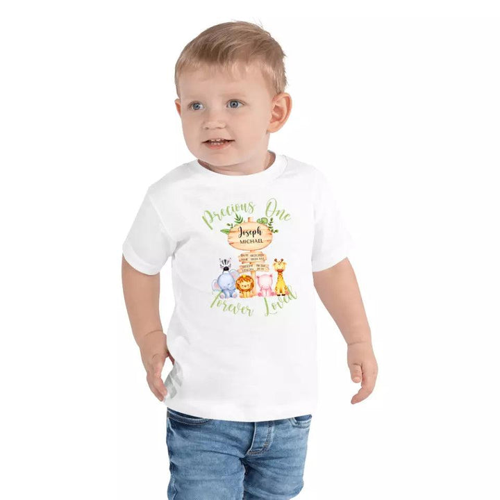 Custom Cute Safari Animals Baby Announcement T-Shirt - ART-TSH052 - ARTFULANE