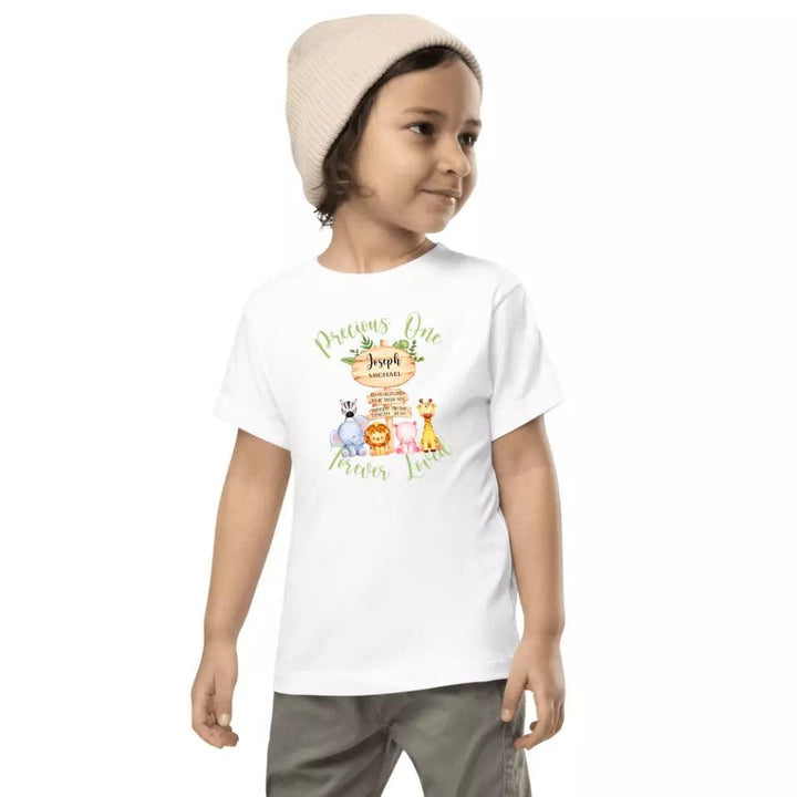 Custom Cute Safari Animals Baby Announcement T-Shirt - ART-TSH052 - ARTFULANE