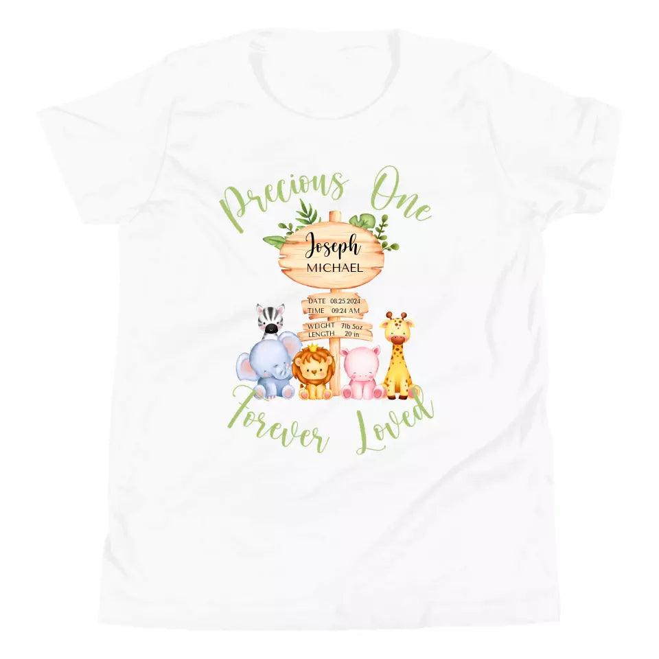 Custom Cute Safari Animals Baby Announcement T-Shirt - ART-TSH052 - ARTFULANE