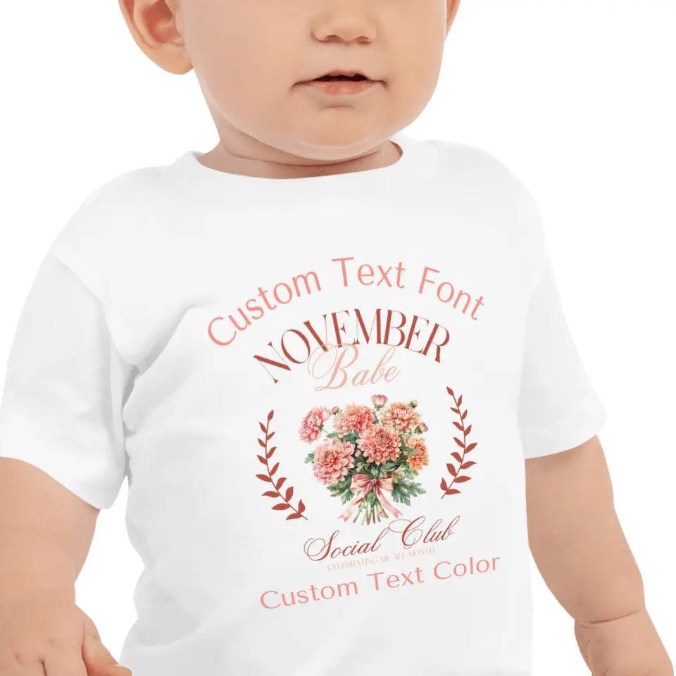 Custom Birth Month Flower Social Club T-Shirt - ART-TSH057 - ARTFULANE