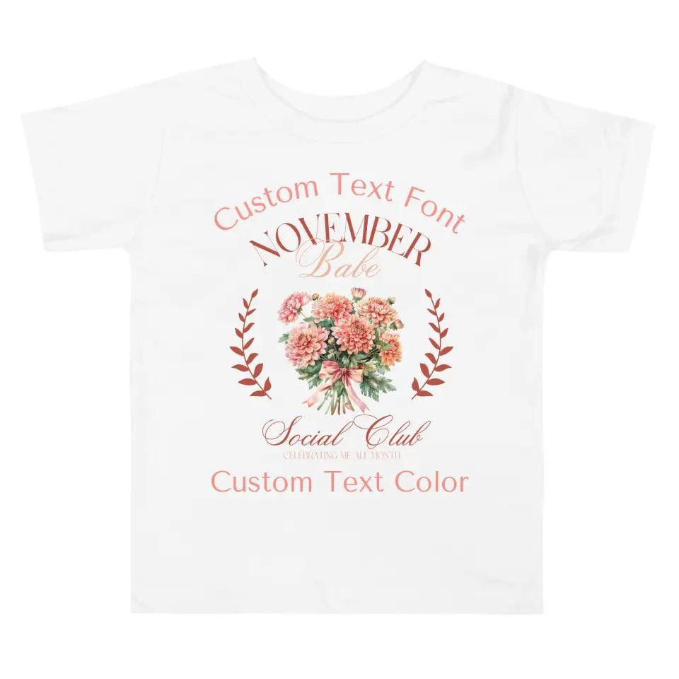 Custom Birth Month Flower Social Club T-Shirt - ART-TSH057 - ARTFULANE