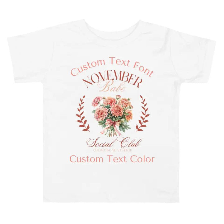 Custom Birth Month Flower Social Club T-Shirt - ART-TSH057 - ARTFULANE