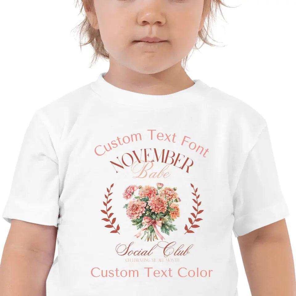 Custom Birth Month Flower Social Club T-Shirt - ART-TSH057 - ARTFULANE