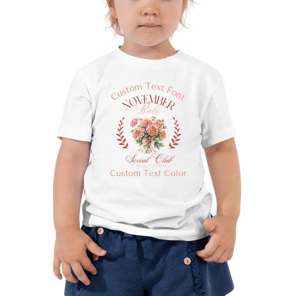 Custom Birth Month Flower Social Club T-Shirt - ART-TSH057 - ARTFULANE