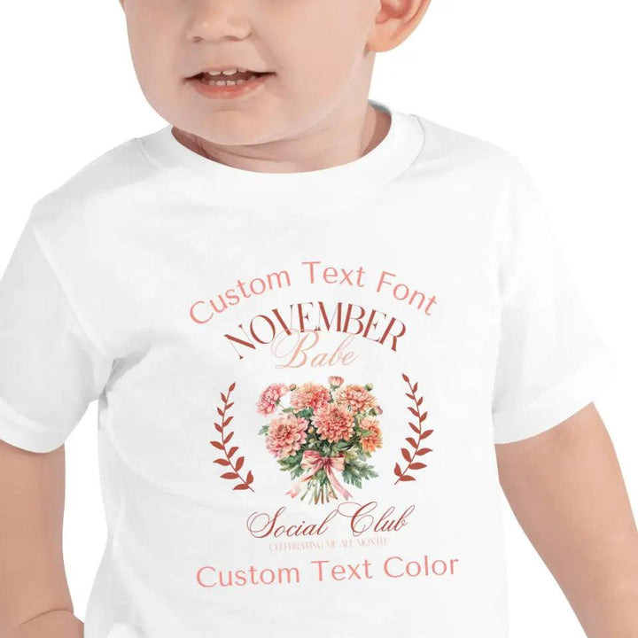 Custom Birth Month Flower Social Club T-Shirt - ART-TSH057 - ARTFULANE