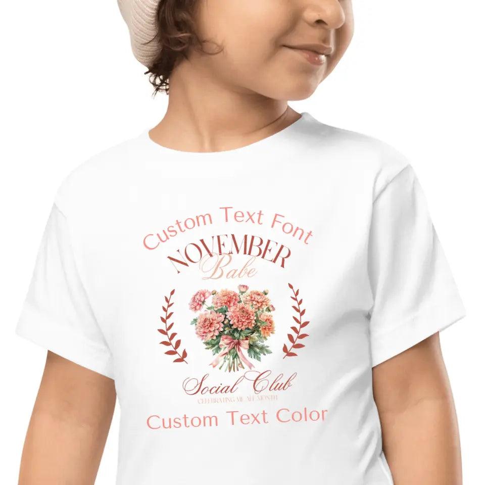 Custom Birth Month Flower Social Club T-Shirt - ART-TSH057 - ARTFULANE