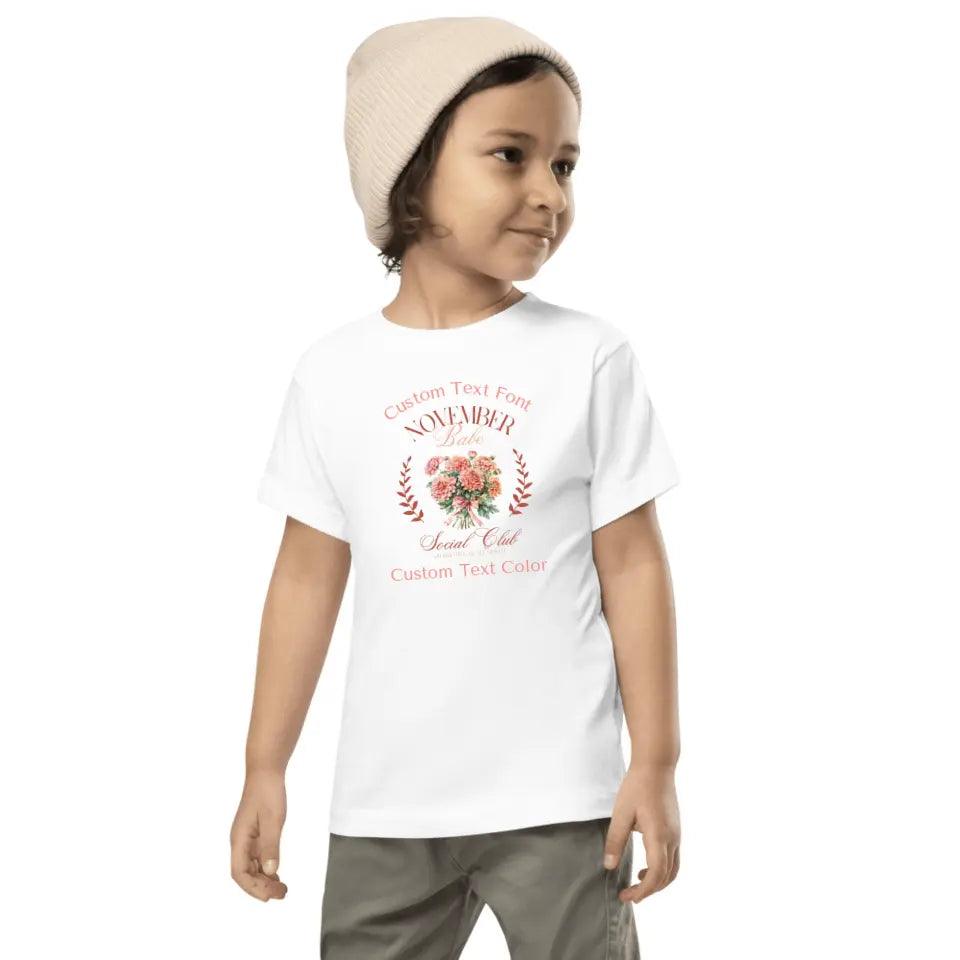 Custom Birth Month Flower Social Club T-Shirt - ART-TSH057 - ARTFULANE