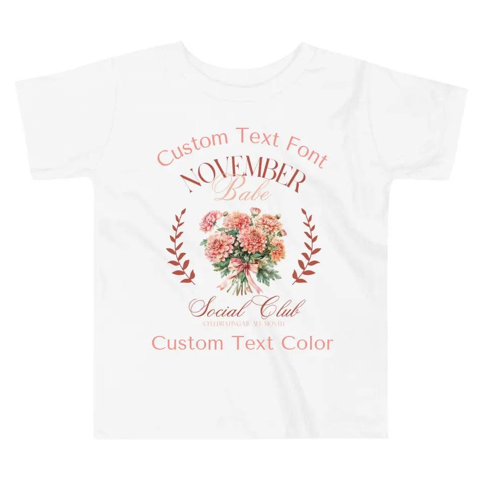 Custom Birth Month Flower Social Club T-Shirt - ART-TSH057 - ARTFULANE