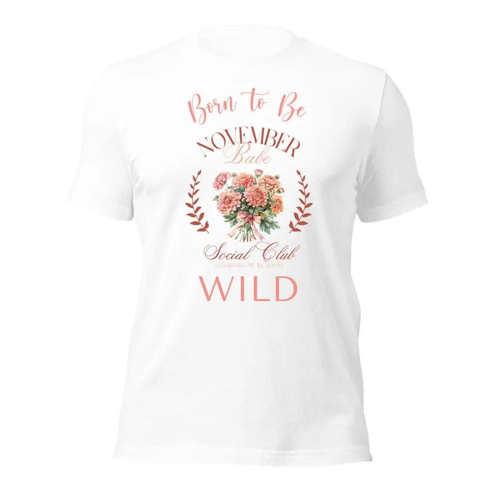 Custom Birth Month Flower Social Club T-Shirt - ART-TSH057 - ARTFULANE