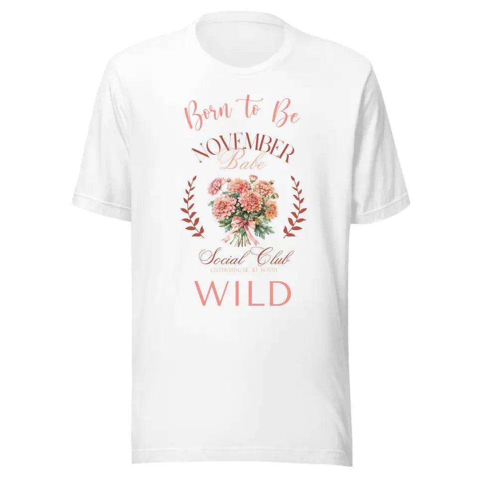 Custom Birth Month Flower Social Club T-Shirt - ART-TSH057 - ARTFULANE