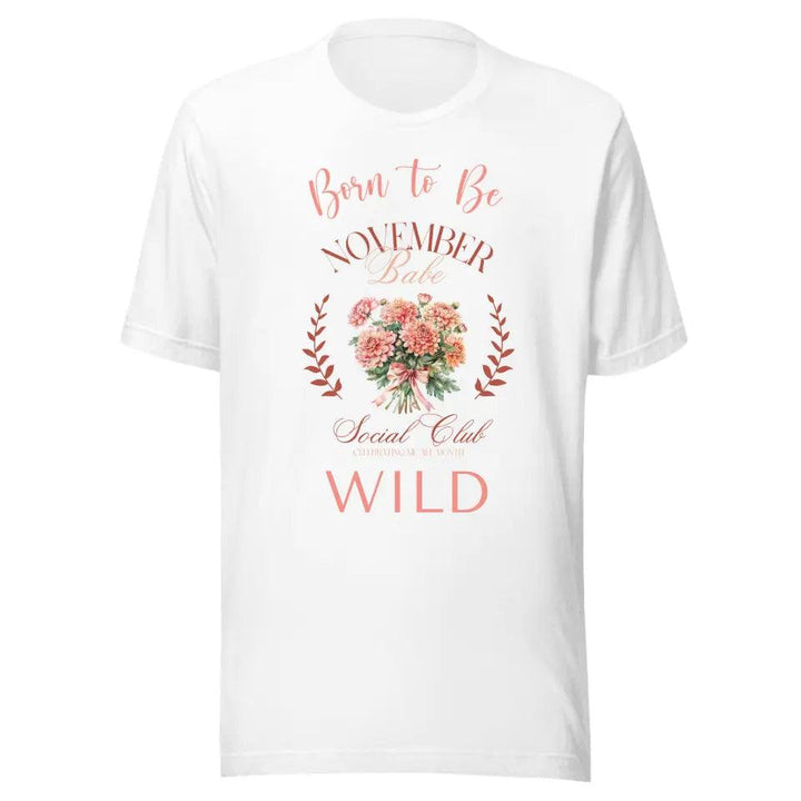 Custom Birth Month Flower Social Club T-Shirt - ART-TSH057 - ARTFULANE