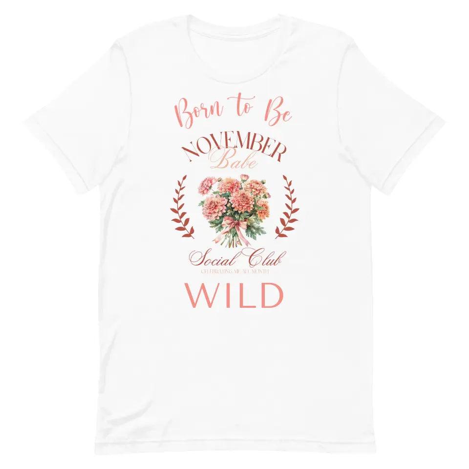 Custom Birth Month Flower Social Club T-Shirt - ART-TSH057 - ARTFULANE